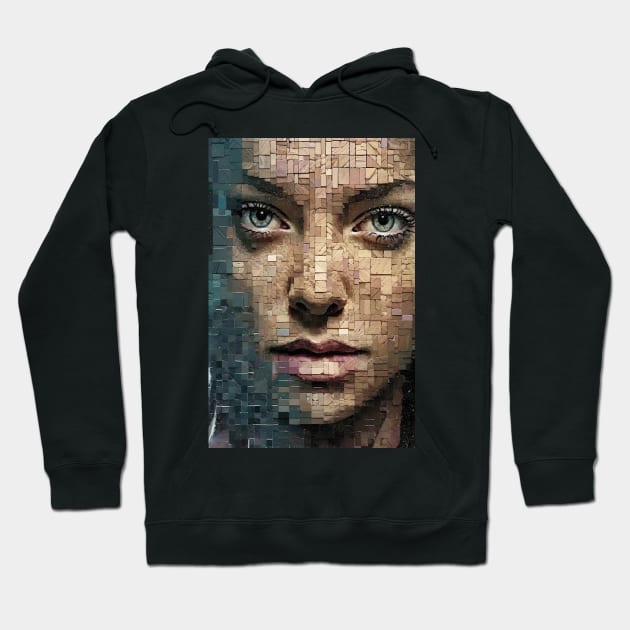 Frozen Gaze - A Captivating Contemporary Masterpiece Hoodie by UmagineArts